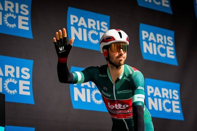 Belgian Vito Braet of Lotto-Intermarche pictured at the start of the second stage of 84th edition of the Paris-Nice cycling race, 187 km from Epone to Montargis, Monday 09 March 2026. DAVIDxPINTENS  x166946196x