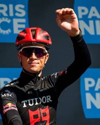 Dutch Rick Pluimers of Tudor Pro Cycling Team pictured at the start of the second stage of 84th edition of the Paris-Nice cycling race, 187 km from Epone to Montargis, Monday 09 March 2026. DAVIDxPINTENS  x166946646x