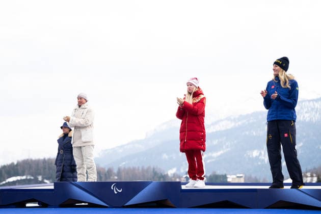 260309 Silver medalist Aurelie Richard of France, gold medalist Varvara Voronchikhina of Russia, and bronze medalist Ebba Arsjö of Sweden on the podium at the medal ceremony for the women s Super-G para alpine skiing during day 3 of the Milano Cortina 2026 Winter Paralympic Games on March 9, 2026 in Cortina. Photo: Maxim Thore BILDBYRAN kod MT MT1013 alpint alpine skiing paralympic games paralympics paralympiska spel paralympiske leker vinter-paralympics winter paralympics milano cortina 2026 milano cortina 2026 winter paralympic games 3 bbeng dam super-g sweden sverige bronsmedalj *** 260309 Silver medalist Aurelie Richard of France, gold medalist Varvara Voronchikhina of Russia, and bronze medalist Ebba Arsjö of Sweden on the podium at the medal ceremony for the women s Super G para alpine skiing during day 3 of the Milano Cortina 2026 Winter Paralympic Games on March 9, 2026 in Cortina Photo Maxim Thore BILDBYRAN kod MT MT1013 alpint alpine skiing paralympic games paralympiska spel paralympiske leker vinter paralympics winter paralympics milano cortina 2026 milano cortina 2026 winter paralympic games 3 bbeng dam super g sweden sverige bronsmedalj  Copyright: MAXIMxTHORE BB260309MT069