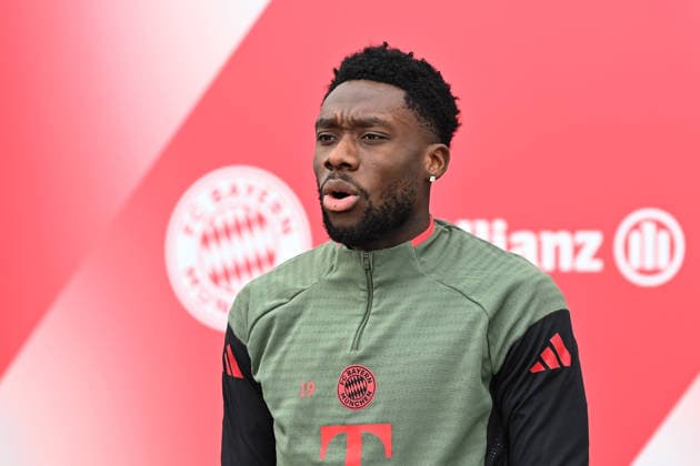 Alphonso DAVIES (Bayern Muenchen), Einzelbild,angeschnittenes Einzelmotiv,Portraet,Portrait,Porträt. Abschlusstraining am 09.03.2026. Fussball Champions League,Saison 2025 26, Achtelfinale Atalanta Bergamo - FC Bayern Muenchen am 10.03.2026
