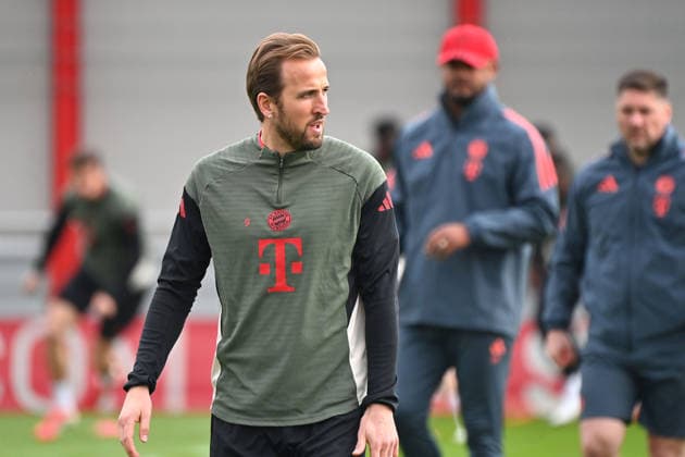 Harry KANE (Bayern Muenchen), Aktion,Einzelbild,angeschnittenes Einzelmotiv,Halbfigur,halbe Figur. Abschlusstraining am 09.03.2026. Fussball Champions League,Saison 2025 26, Achtelfinale Atalanta Bergamo - FC Bayern Muenchen am 10.03.2026