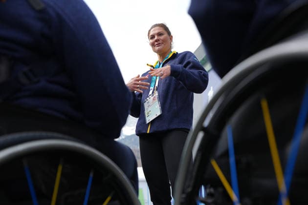 260309 Crown princess Victoria of Sweden talk to athletes Kristina Ulander and Sabina Johansson of Sweden after a wheelchair curling mixed round robin session between Sweden and USA during day 3 of the Milano Cortina 2026 Winter Paralympic Games on March 9, 2026 in Cortina. Photo: Magnus Lejhall Swedish Parasport Federation BILDBYRAN kod XY XY0101 wheelchair curling rullstolscurling paralympic games paralympics paralympiska spel paralympiske leker vinter-paralympics winter paralympics milano cortina 2026 milano cortina 2026 winter paralympic games 3 sweden sverige *** 260309 Crown princess Victoria of Sweden talk to athletes Kristina Ulander and Sabina Johansson of Sweden after a wheelchair curling mixed round robin session between Sweden and USA during day 3 of the Milano Cortina 2026 Winter Paralympic Games on March 9, 2026 in Cortina Photo Magnus Lejhall Swedish Parasport Federation BILDBYRAN code XY XY0101 wheelchair curling wheelchair curling paralympic games paralympiska spel paralympiske leker vinter paralympics winter paralympics milano cortina 2026 milano cortina 2026 winter paralympic games 3 sweden sverige  Copyright: MAGNUSxLEJHALL BB260309BB953