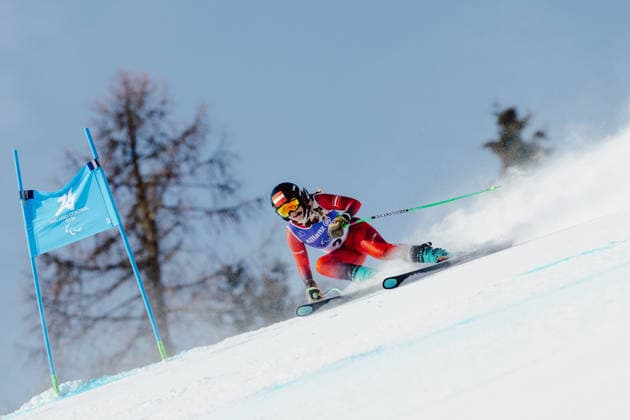 PARALYMPICS - Winter Paralympics Milano Cortina 2026 CORTINA D AMPEZZO,ITALY,09.MAR.26 - PARALYMPICS, ALPINE SKIING - Paralympic Winter games, Winterspiele,Spiele, Summer games Milano Cortina 2026, Super G, women. Image shows Veronika Aigner (AUT).  GEPAxpictures xMaticxKlansek