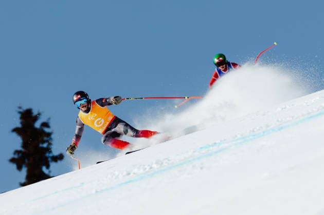 PARALYMPICS - Winter Paralympics Milano Cortina 2026 CORTINA D AMPEZZO,ITALY,09.MAR.26 - PARALYMPICS, ALPINE SKIING - Paralympic Winter games, Winterspiele,Spiele, Summer games Milano Cortina 2026, Super G, women. Image shows guide Stefan Winter and Elina Stary (AUT).  GEPAxpictures xMaticxKlansek