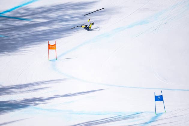 260309 Aaron Lindström of Sweden crashes when competing in the men s Super-G para alpine skiing during day 3 of the Milano Cortina 2026 Winter Paralympic Games on March 9, 2026 in Cortina. Photo: Maxim ThorÃ BILDBYRAN kod MT MT1014 alpint alpine skiing paralympic games paralympics paralympiska spel paralympiske leker vinter-paralympics winter paralympics milano cortina 2026 milano cortina 2026 winter paralympic games 3 bbeng super-g herr sverige *** 260309 Aaron Lindström of Sweden crashes when competing in the men s Super G para alpine skiing during day 3 of the Milano Cortina 2026 Winter Paralympic Games on March 9, 2026 in Cortina Photo Maxim ThorÃ BILDBYRAN kod MT MT1014 alpint alpine skiing paralympic games paralympiska spel paralympiske leker vinter paralympics winter paralympics milano cortina 2026 milano cortina 2026 winter paralympic games 3 bbeng super g herr sverige  Copyright: MAXIMxTHORE BB260309MT087