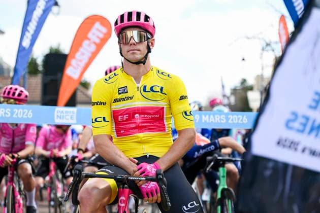 Paris Nice 2026 Stage 2 MONTARGIS, FRANCE - MARCH 09 : Lamperti Luke (USA) of EF Education EasyPost before the start of the race during stage 2 of the 84th edition of Paris - Nice an UCI World Tour 2.UWT cycling road race stage for Men Elite of 187 km with start in Epone and finish in Montargis on March 9, 2026 in Montargis, France, 09 03 2026 ( Motordriver Guy De Vuyst - Montargis France  Copyright: xNicoxVereeckenx
