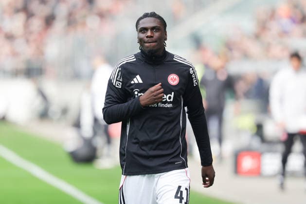 2026.03.08 xfsx Fussball 1. Bundesliga FC St. Pauli - Eintracht Frankfurt v.l. Fousseny Doumbia (Eintracht Frankfurt ,41) (DFL regulations prohibit any use of photographs as image sequences and or quasi-video. Copyright: HMBxMedia FernandoxSoares