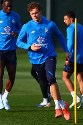March 9, 2026, Zingonia, Lombardia: Atalanta s Giorgio Scalvini attends a training session at Bortolotti Training Center in Zingonia, Italy, 9 March 2026. Atalanta BC will face Bayern Munchen in their UEFA Champions League soccer match on 10 March. ANSA MICHELE MARAVIGLIA. Soccer: Champions League MD-1; Atalanta BC-Bayern Munchen  - ZUMAa110 20260309_zaf_a110_019 Copyright: xMichelexMaravigliax