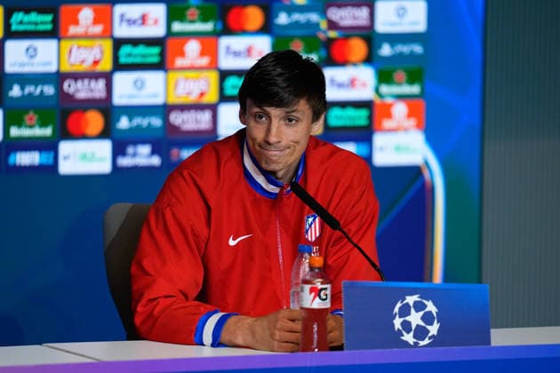 March 9, 2026, Madrid, Madrid, Spain: Robin Le Normand of Atletico de Madrid attends his press conference, PK, Pressekonferenz during the training day of Atletico de Madrid ahead the UEFA Champions League 2025 26 match against Tottenham Hotspur at Riyadh Air Metropolitano on March 09, 2026, in Madrid, Spain. Atletico De Madrid Training Session And Press Conference - UEFA Champions League 2025 26  - ZUMAa181 20260309_zaa_a181_074 Copyright: xDennisxAgyemanx