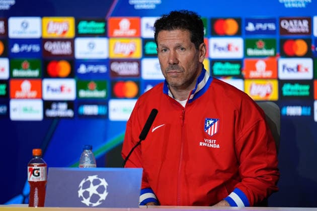 March 9, 2026, Madrid, Madrid, Spain: Diego Pablo Simeone, head coach of Atletico de Madrid, attends his press conference, PK, Pressekonferenz during the training day of Atletico de Madrid ahead the UEFA Champions League 2025 26 match against Tottenham Hotspur at Riyadh Air Metropolitano on March 09, 2026, in Madrid, Spain. Atletico De Madrid Training Session And Press Conference - UEFA Champions League 2025 26 - ZUMAa181 20260309_zaa_a181_086 Copyright: xDennisxAgyemanx