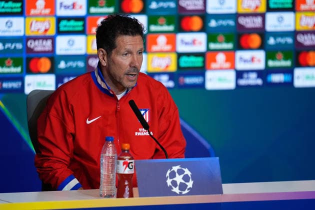 March 9, 2026, Madrid, Madrid, Spain: Diego Pablo Simeone, head coach of Atletico de Madrid, attends his press conference, PK, Pressekonferenz during the training day of Atletico de Madrid ahead the UEFA Champions League 2025 26 match against Tottenham Hotspur at Riyadh Air Metropolitano on March 09, 2026, in Madrid, Spain. Atletico De Madrid Training Session And Press Conference - UEFA Champions League 2025 26 - ZUMAa181 20260309_zaa_a181_095 Copyright: xDennisxAgyemanx