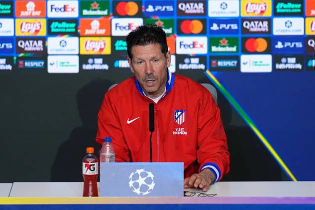 March 9, 2026, Madrid, Madrid, Spain: Diego Pablo Simeone, head coach of Atletico de Madrid, attends his press conference, PK, Pressekonferenz during the training day of Atletico de Madrid ahead the UEFA Champions League 2025 26 match against Tottenham Hotspur at Riyadh Air Metropolitano on March 09, 2026, in Madrid, Spain. Atletico De Madrid Training Session And Press Conference - UEFA Champions League 2025 26 - ZUMAa181 20260309_zaa_a181_099 Copyright: xDennisxAgyemanx