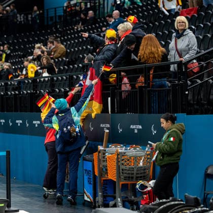 Para Ice hockey, Eishockey - Millano Cortina 2026 Winter Paralympics: Day 3 - GER-USA Para Ice Hockey - Milano Cortina 2026 Winter Paralympics: Day 3 MILANO SANTAGIULIA ICE HOCKEY ARENA MILANO, ITALY - MARCH 9: Preliminary Round - Group A Germany - United States Impressions of Team Para Ice Hockey Germany playing Team USA at March 9 at the Milano Cortina 2026 Winter Paralympics Para Ice Hockey Tournament in the Milano Santagiulia Ice Hockey Arena at day 3. (Photo by RALF KUCKUCK) Copyright 2026 Ralf Kuckuck