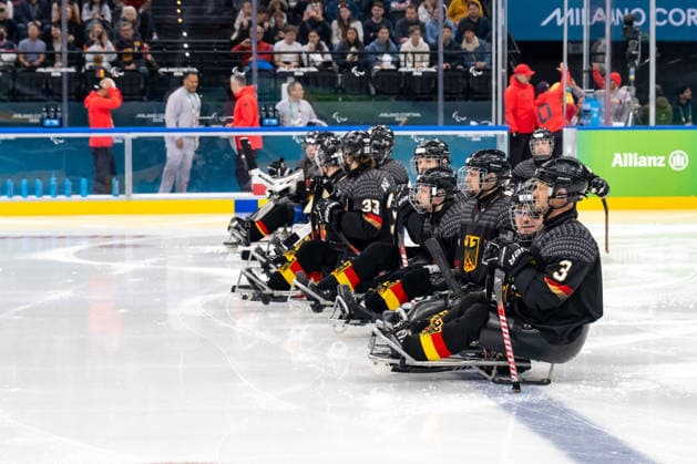Para Ice hockey, Eishockey - Millano Cortina 2026 Winter Paralympics: Day 3 - GER-USA Para Ice Hockey - Milano Cortina 2026 Winter Paralympics: Day 3 MILANO SANTAGIULIA ICE HOCKEY ARENA MILANO, ITALY - MARCH 9: Preliminary Round - Group A Germany - United States Impressions of Team Para Ice Hockey Germany playing Team USA at March 9 at the Milano Cortina 2026 Winter Paralympics Para Ice Hockey Tournament in the Milano Santagiulia Ice Hockey Arena at day 3. (Photo by RALF KUCKUCK) Copyright 2026 Ralf Kuckuck