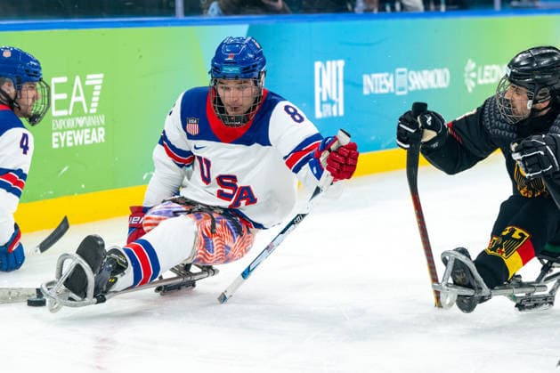 Para Ice hockey, Eishockey - Millano Cortina 2026 Winter Paralympics: Day 3 - GER-USA Para Ice Hockey - Milano Cortina 2026 Winter Paralympics: Day 3 MILANO SANTAGIULIA ICE HOCKEY ARENA MILANO, ITALY - MARCH 9: Preliminary Round - Group A Germany - United States Impressions of Team Para Ice Hockey Germany playing Team USA at March 9 at the Milano Cortina 2026 Winter Paralympics Para Ice Hockey Tournament in the Milano Santagiulia Ice Hockey Arena at day 3. (Photo by RALF KUCKUCK) Copyright 2026 Ralf Kuckuck