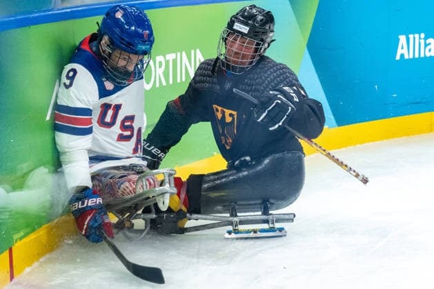 Para Ice hockey, Eishockey - Millano Cortina 2026 Winter Paralympics: Day 3 - GER-USA Para Ice Hockey - Milano Cortina 2026 Winter Paralympics: Day 3 MILANO SANTAGIULIA ICE HOCKEY ARENA MILANO, ITALY - MARCH 9: Preliminary Round - Group A Germany - United States Impressions of Team Para Ice Hockey Germany playing Team USA at March 9 at the Milano Cortina 2026 Winter Paralympics Para Ice Hockey Tournament in the Milano Santagiulia Ice Hockey Arena at day 3. (Photo by RALF KUCKUCK) Copyright 2026 Ralf Kuckuck