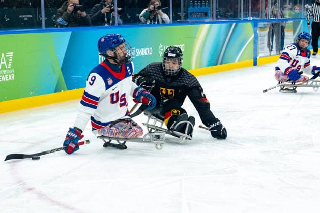 Para Ice hockey, Eishockey - Millano Cortina 2026 Winter Paralympics: Day 3 - GER-USA Para Ice Hockey - Milano Cortina 2026 Winter Paralympics: Day 3 MILANO SANTAGIULIA ICE HOCKEY ARENA MILANO, ITALY - MARCH 9: Preliminary Round - Group A Germany - United States Impressions of Team Para Ice Hockey Germany playing Team USA at March 9 at the Milano Cortina 2026 Winter Paralympics Para Ice Hockey Tournament in the Milano Santagiulia Ice Hockey Arena at day 3. (Photo by RALF KUCKUCK) Copyright 2026 Ralf Kuckuck