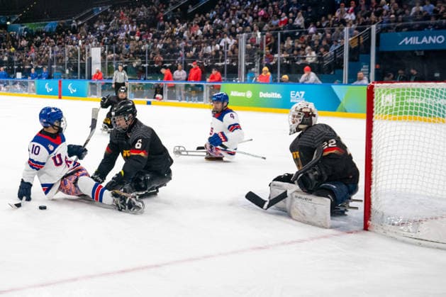 Para Ice hockey, Eishockey - Millano Cortina 2026 Winter Paralympics: Day 3 - GER-USA Para Ice Hockey - Milano Cortina 2026 Winter Paralympics: Day 3 MILANO SANTAGIULIA ICE HOCKEY ARENA MILANO, ITALY - MARCH 9: Preliminary Round - Group A Germany - United States Impressions of Team Para Ice Hockey Germany playing Team USA at March 9 at the Milano Cortina 2026 Winter Paralympics Para Ice Hockey Tournament in the Milano Santagiulia Ice Hockey Arena at day 3. (Photo by RALF KUCKUCK) Copyright 2026 Ralf Kuckuck