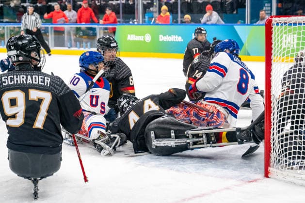 Para Ice hockey, Eishockey - Millano Cortina 2026 Winter Paralympics: Day 3 - GER-USA Para Ice Hockey - Milano Cortina 2026 Winter Paralympics: Day 3 MILANO SANTAGIULIA ICE HOCKEY ARENA MILANO, ITALY - MARCH 9: Preliminary Round - Group A Germany - United States Impressions of Team Para Ice Hockey Germany playing Team USA at March 9 at the Milano Cortina 2026 Winter Paralympics Para Ice Hockey Tournament in the Milano Santagiulia Ice Hockey Arena at day 3. (Photo by RALF KUCKUCK) Copyright 2026 Ralf Kuckuck