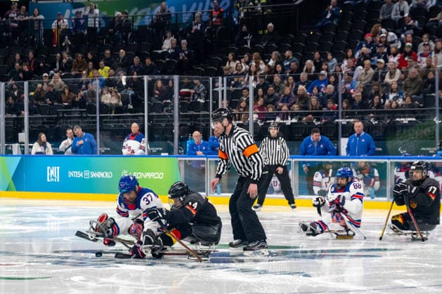 Para Ice hockey, Eishockey - Millano Cortina 2026 Winter Paralympics: Day 3 - GER-USA Para Ice Hockey - Milano Cortina 2026 Winter Paralympics: Day 3 MILANO SANTAGIULIA ICE HOCKEY ARENA MILANO, ITALY - MARCH 9: Preliminary Round - Group A Germany - United States Impressions of Team Para Ice Hockey Germany playing Team USA at March 9 at the Milano Cortina 2026 Winter Paralympics Para Ice Hockey Tournament in the Milano Santagiulia Ice Hockey Arena at day 3. (Photo by RALF KUCKUCK) Copyright 2026 Ralf Kuckuck