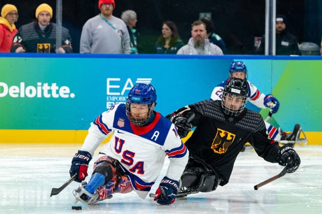 Para Ice hockey, Eishockey - Millano Cortina 2026 Winter Paralympics: Day 3 - GER-USA Para Ice Hockey - Milano Cortina 2026 Winter Paralympics: Day 3 MILANO SANTAGIULIA ICE HOCKEY ARENA MILANO, ITALY - MARCH 9: Preliminary Round - Group A Germany - United States Impressions of Team Para Ice Hockey Germany playing Team USA at March 9 at the Milano Cortina 2026 Winter Paralympics Para Ice Hockey Tournament in the Milano Santagiulia Ice Hockey Arena at day 3. (Photo by RALF KUCKUCK) Copyright 2026 Ralf Kuckuck