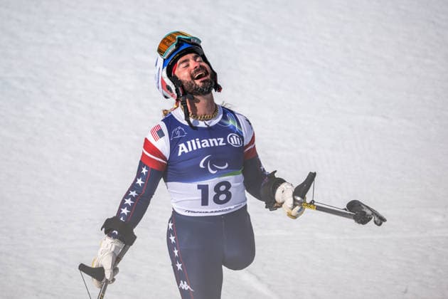 260309 Patrick Halgren of United States celebrates after competing in the men s Super-G para alpine skiing during day 3 of the Milano Cortina 2026 Winter Paralympic Games on March 9, 2026 in Cortina. Photo: Maxim ThorÃ BILDBYRAN kod MT MT1014 alpint alpine skiing paralympic games paralympics paralympiska spel paralympiske leker vinter-paralympics winter paralympics milano cortina 2026 milano cortina 2026 winter paralympic games 3 bbeng super-g herr jubel *** 260309 Patrick Halgren of United States celebrates after competing in the men s Super G para alpine skiing during day 3 of the Milano Cortina 2026 Winter Paralympic Games on March 9, 2026 in Cortina Photo Maxim ThorÃ BILDBYRAN kod MT MT1014 alpint alpine skiing paralympic games paralympiska spel paralympiske leker vinter paralympics winter paralympics milano cortina 2026 milano cortina 2026 winter paralympic games 3 bbeng super g herr jubel  Copyright: MAXIMxTHORE BB260309MT109