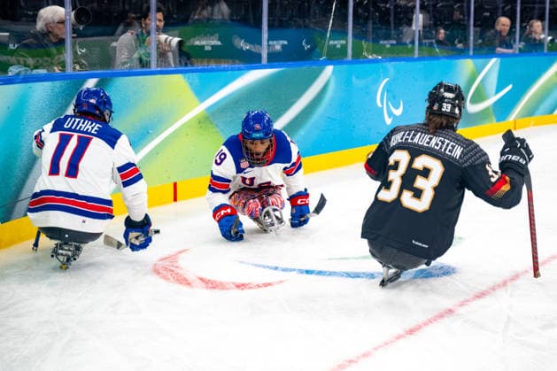 Para Ice hockey, Eishockey - Millano Cortina 2026 Winter Paralympics: Day 3 - GER-USA Para Ice Hockey - Milano Cortina 2026 Winter Paralympics: Day 3 MILANO SANTAGIULIA ICE HOCKEY ARENA MILANO, ITALY - MARCH 9: Preliminary Round - Group A Germany - United States Impressions of Team Para Ice Hockey Germany playing Team USA at March 9 at the Milano Cortina 2026 Winter Paralympics Para Ice Hockey Tournament in the Milano Santagiulia Ice Hockey Arena at day 3. (Photo by RALF KUCKUCK) Copyright 2026 Ralf Kuckuck