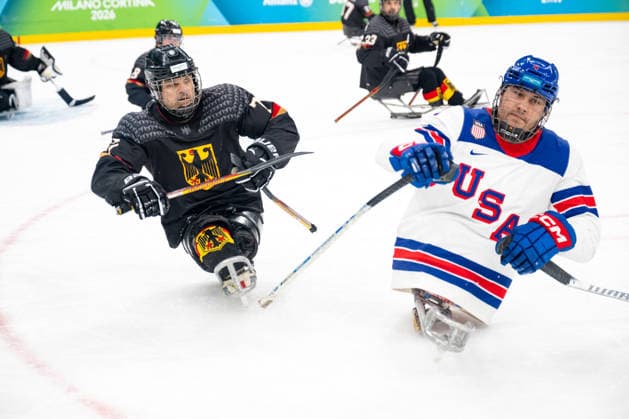 Para Ice hockey, Eishockey - Millano Cortina 2026 Winter Paralympics: Day 3 - GER-USA Para Ice Hockey - Milano Cortina 2026 Winter Paralympics: Day 3 MILANO SANTAGIULIA ICE HOCKEY ARENA MILANO, ITALY - MARCH 9: Preliminary Round - Group A Germany - United States Impressions of Team Para Ice Hockey Germany playing Team USA at March 9 at the Milano Cortina 2026 Winter Paralympics Para Ice Hockey Tournament in the Milano Santagiulia Ice Hockey Arena at day 3. (Photo by RALF KUCKUCK) Copyright 2026 Ralf Kuckuck