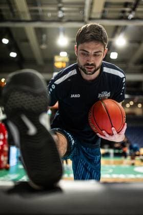 Mateo Seric (MLP Academics Heidelberg) beim Warm Up, Vet Concept Gladiators Trier vs MLP Academics Heidelberg, Basketball, easyCredit BBL, 23. Spieltag, Saison 2025 2026, 09.03.2026 Vet Concept Gladiators Trier vs MLP Academics Heidelberg, Basketball, easyCredit BBL, 23. Spieltag, Saison 2025 2026, 09.03.2026 Copyright: xEibner-Pressefoto AlexanderxNeisx EP_ANS