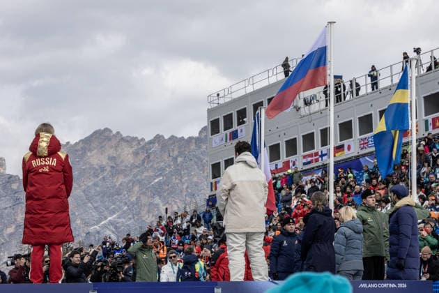 Cortina d Ampezzo, first medal in the women s Super-G alpine skiing for the Russian national ski team at the Milan Cortina 2026 Paralympic Games. Pictured: Varvara Voronchikhina  Copyright: xMauroxUjettox xipa-agency.netx xMauroxUjettox IPA_Agency_IPA72629877