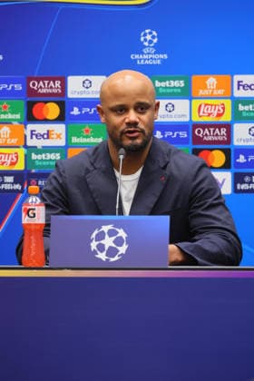 March 9, 2026, Bergamo, ITALY: Bayer Monaco coach Vincent Kompany attends a press conference, PK, Pressekonferenz on the eve of the UEFA Champions League round of 16- 1st leg soccer match between Atalanta BC and Bayern Munchen at Bergamo Stadium in Bergamo, Italy, 9 march 2026. ANSA MICHELE MARAVIGLIA Champions League MD-1: Atalanta BC-Bayern Munchen  - ZUMAa110 20260309_zaf_a110_028 Copyright: xMichelexMaravigliax