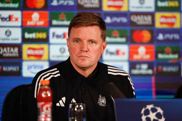 Newcastle United Barcelona Press and Training Newcastle United manager Eddie Howe press confrence during the Newcastle United Barcelona training session press conference, PK, Pressekonferenz at Newcastle United Training Centre, Benton, UK on 9 March 2026. Benton Newcastle United Training Centre Tyne and Wear UK Editorial use only , Copyright: xCraigxCowanx PSI-23866-0069
