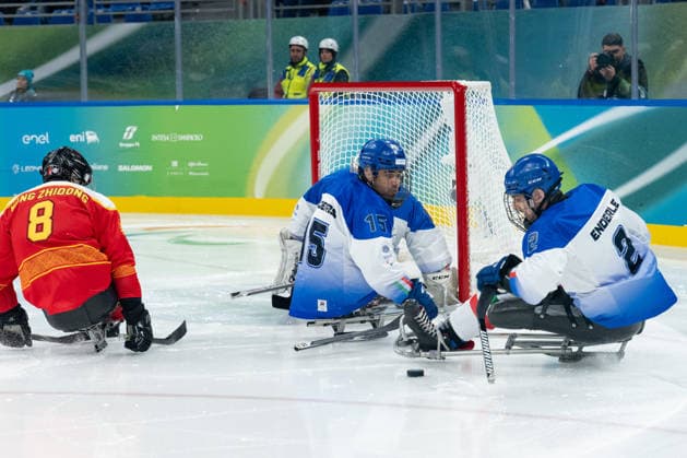 March 9, 2026, Milan, Lombardy, Italy: Para Ice hockey, Eishockey match between China and Italy Preliminary Round - Group A (ITA-CHN) during the Milano Cortina 2026 Winter Paralympics: Day 3 at the Milano Santagiulia Ice Hockey Arena. China defeat Italy 11-1. Paralympic 2026: Milano Cortina: Para Ice Hockey: China 11:1 Italy  - ZUMAk331 20260309_oly_k331_381 Copyright: xRalfxKuckuckx