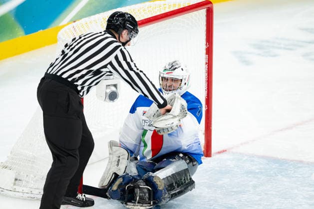 March 9, 2026, Milan, Lombardy, Italy: Para Ice hockey, Eishockey match between China and Italy Preliminary Round - Group A (ITA-CHN) during the Milano Cortina 2026 Winter Paralympics: Day 3 at the Milano Santagiulia Ice Hockey Arena. China defeat Italy 11-1. Milan Italy - ZUMAk331 20260309_oly_k331_368 Copyright: xRalfxKuckuckx