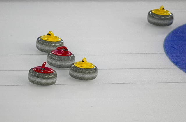 CORTINA, ITALY 20260309 Curling stones during Monday s mixed curling match between Great Britain and Sweden in the Paralympics at the Cortina Curling Olympic Stadium. *** The image is included in the SPORTS PACKAGE. For others PAYMENT IMAGE *** CORTINA ITALY x9200x *** CORTINA, ITALY 20260309 Curling stones during Monday s mixed curling match between Great Britain and Sweden in the Paralympics at the Cortina Curling Olympic Stadium The image is included in the SPORTS PACKAGE For others PAYMENT IMAGE CORTINA ITALY x9200x  Copyright: xBjörnxLarssonxRosvall TTx PARALYMPICS 2026 CURLING