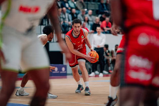 BB-2BL SBB Baskets - BBC Bayreuth Kevin Wohlrath (SBB Baskets) waehrend der Saison 2025-2026 in der 2. Barmer Basketball Bundesliga Pro A am 26. Spieltag zwischen SBB Baskets und BBC Bayreuth in der Wolfgang-Lakenmacher-Halle am 9. March 2026 in Magdeburg, Sachsen Anhalt, Deutschland