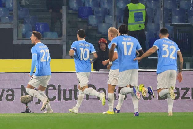 9th March 2026, Stadio Olimpico, Rome, Italy; Italian Serie A Football; Lazio versus Sassuolo; Daniel Maldini of SS Lazio celebrates after scoring goal in the 2nd minute for 1-0  EmanuelexPennacchio