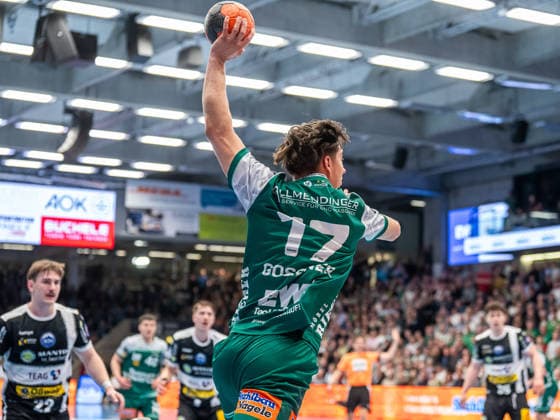 Tim Gossner (Frisch Auf Goeppingen, 17) von aussen, Frisch Auf Goeppingen vs. ThSV Eisenach, Handball, 1. Bundesliga, Herren, Spielzeit 2025 2026, 09.03.2026, Frisch Auf Goeppingen vs. ThSV Eisenach, Handball, 1. Bundesliga, Herren, Spielzeit 2025 2026, 09.03.2026 Goeppingen Copyright: xEibner-Pressefoto MichaelxSchmidx EP_MST
