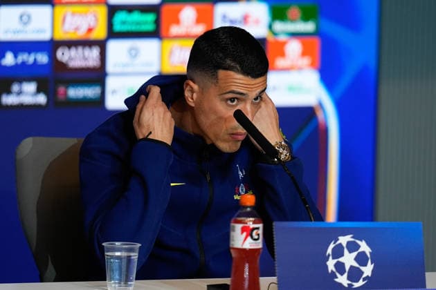 March 9, 2026, Madrid, Madrid, Spain: Pedro Porro of Tottenham Hotspur attends his press conference, PK, Pressekonferenz ahead of their UEFA Champions League 2025 26 match against Atletico de Madrid at Riyadh Air Metropolitano on March 09, 2026, in Madrid, Spain. Tottenham Hotspur Press Conference - UEFA Champions League 2025 26  - ZUMAa181 20260309_zaa_a181_119 Copyright: xDennisxAgyemanx