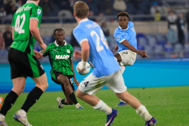 9th March 2026, Stadio Olimpico, Rome, Italy; Italian Serie A Football; Lazio versus Sassuolo; Fisayo Dele-Bashiru of SS Lazio scoring chance  EmanuelexPennacchio