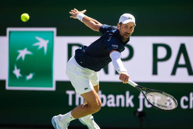 March 9, 2026: Novak Djokovic (SRB) in action against Aleksandar Kovacevic (USA) during their third round match at the BNP Paribas Open on March 9, 2026, held at the Indian Wells Tennis Garden in Indian Wells, California. Tennis 2026: BNP Paribas Open, March 9, 2026  - ZUMAc04_ 20260309_zma_c04_084 Copyright: xMalxTaamx