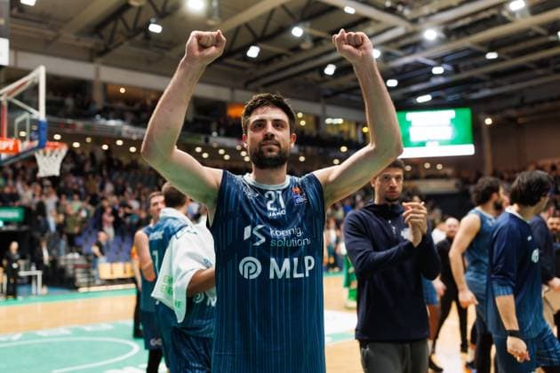 Mateo Seric (MLP Academics Heidelberg) bejubelt den sSeg, Vet Concept Gladiators Trier vs MLP Academics Heidelberg, Basketball, easyCredit BBL, 23. Spieltag, Saison 2025 2026, 09.03.2026 Vet Concept Gladiators Trier vs MLP Academics Heidelberg, Basketball, easyCredit BBL, 23. Spieltag, Saison 2025 2026, 09.03.2026 Copyright: xEibner-Pressefoto AlexanderxNeisx EP_ANS