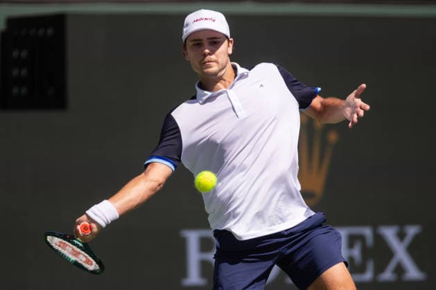 Tennis 2026: BNP Paribas Open, March 9, 2026 March 9, 2026: Aleksandar Kovacevic (USA) in action against Novak Djokovic (SRB) during their third round match at the BNP Paribas Open on March 9, 2026, held at the Indian Wells Tennis Garden in Indian Wells, California. (Credit Image: Mal Taam Cal Media) Indian Wells California USA EDITORIAL USE ONLY Copyright: xx ZUMA-20260309_zma_c04_096.jpg MalxTaamx csmphotothree478882