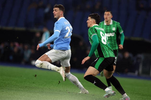 CALCIO - Serie A - SS Lazio vs US Sassuolo Rome, Italy - March 9, 2026: Daniele Maldini of Lazio ,Tarik Muharemovic of Sassuolo seen in action during the Serie A Enilive 2025-2026 football match between S.S. Lazio vs U.S. Sassuolo at Olympic Stadium. Rome Italy  Copyright: xIPAxSport ABACAx