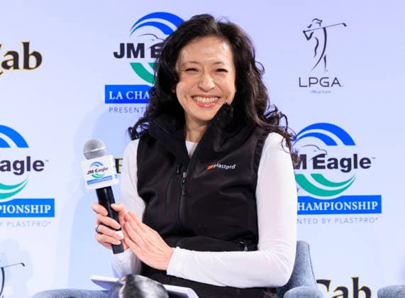 March 9, 2026, Tarzana, California, USA: Founder and CEO of Plastpro, Inc. Shirley Wang during the 2026 JM Eagle LA Championship Media Day on Monday March 9, 2026 at El Caballero Country Club in Tarzana, California. ARIANA RUIZ PI Tarzana USA - ZUMAp124 20260309_zaa_p124_001 Copyright: xArianaxRuizx