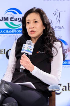 March 9, 2026, Tarzana, California, USA: Founder and CEO of Plastpro, Inc. Shirley Wang during the 2026 JM Eagle LA Championship Media Day on Monday March 9, 2026 at El Caballero Country Club in Tarzana, California. ARIANA RUIZ PI Tarzana USA - ZUMAp124 20260309_zaa_p124_004 Copyright: xArianaxRuizx