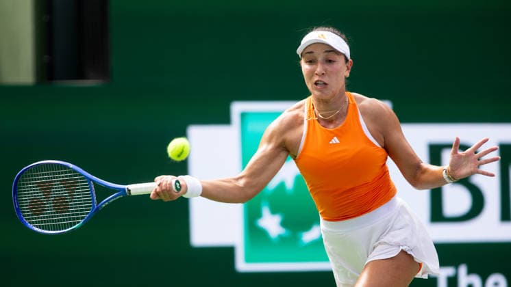 Tennis 2026: BNP Paribas Open, March 9, 2026 March 9, 2026: Jessica Pegula (USA) in action against Jelena Ostapenko (LAT) during their third round match at the BNP Paribas Open on March 9, 2026, held at the Indian Wells Tennis Garden in Indian Wells, California. (Credit Image: Mal Taam Cal Media) Indian Wells California USA EDITORIAL USE ONLY Copyright: xx ZUMA-20260309_zma_c04_098.jpg MalxTaamx csmphotothree478884