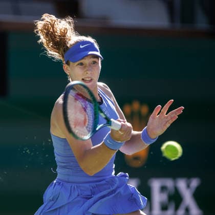 March 9, 2026: Mirra Andreeva in action against Katerina Siniakova (CZE) during their third round match at the BNP Paribas Open on March 9, 2026, held at the Indian Wells Tennis Garden in Indian Wells, California. Tennis 2026: BNP Paribas Open, March 9, 2026  - ZUMAc04_ 20260309_zma_c04_189 Copyright: xMalxTaamx