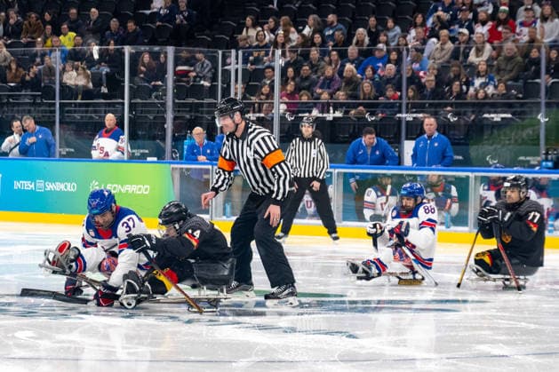 Para Ice hockey, Eishockey - Millano Cortina 2026 Winter Paralympics: Day 3 - GER-USA Para Ice Hockey - Milano Cortina 2026 Winter Paralympics: Day 3 MILANO SANTAGIULIA ICE HOCKEY ARENA MILANO, ITALY - MARCH 9: Preliminary Round - Group A Germany - United States Impressions of Team Para Ice Hockey Germany playing Team USA at March 9 at the Milano Cortina 2026 Winter Paralympics Para Ice Hockey Tournament in the Milano Santagiulia Ice Hockey Arena at day 3. (Photo by RALF KUCKUCK) Copyright 2026 Ralf Kuckuck