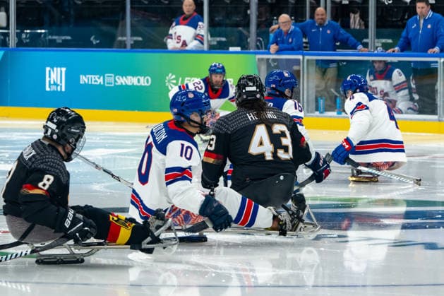 Para Ice hockey, Eishockey - Millano Cortina 2026 Winter Paralympics: Day 3 - GER-USA Para Ice Hockey - Milano Cortina 2026 Winter Paralympics: Day 3 MILANO SANTAGIULIA ICE HOCKEY ARENA MILANO, ITALY - MARCH 9: Preliminary Round - Group A Germany - United States Impressions of Team Para Ice Hockey Germany playing Team USA at March 9 at the Milano Cortina 2026 Winter Paralympics Para Ice Hockey Tournament in the Milano Santagiulia Ice Hockey Arena at day 3. (Photo by RALF KUCKUCK) Copyright 2026 Ralf Kuckuck